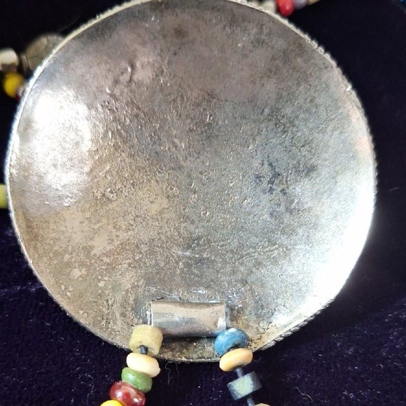 Multicolor Beaded Necklace with Silver Pendant - Picture 10 of 11